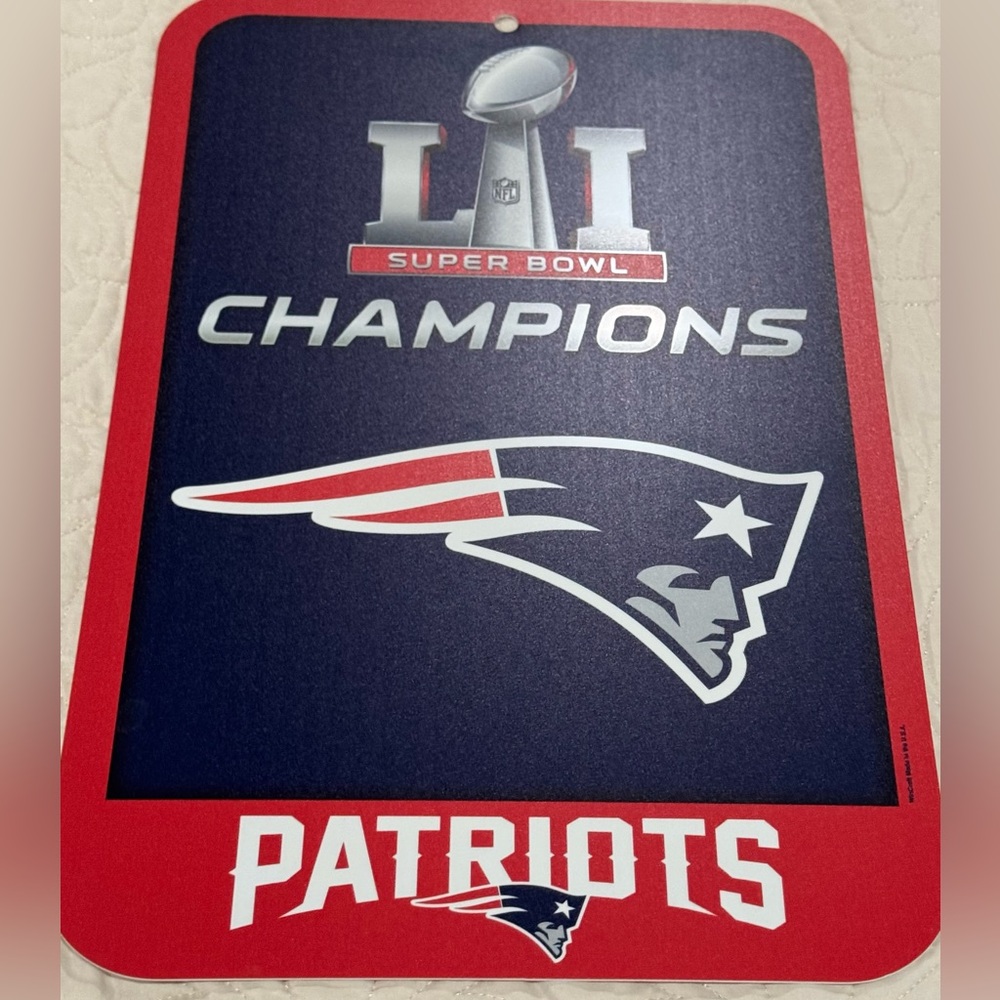 NFL Patriots Super Bowl LI Champions Wall Sign- Red, Blue, White
